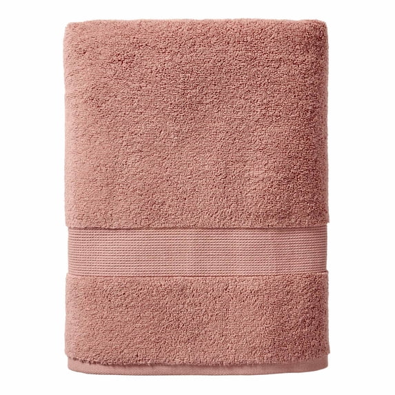 Better Homes & Gardens Signature Soft Solid Cotton Bath Towel, Old Rose