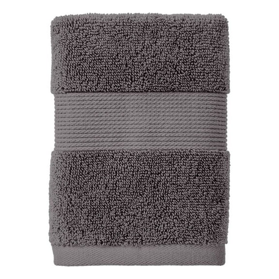 Better Homes & Gardens Signature Soft Solid Cotton Washcloth, Grey Flannel