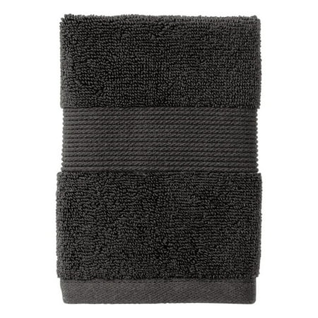 Better Homes & Gardens Signature Soft Solid Cotton Washcloth, Grey Shadow