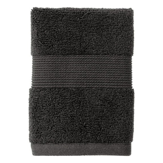Better Homes & Gardens Signature Soft Solid Cotton Washcloth, Grey Shadow