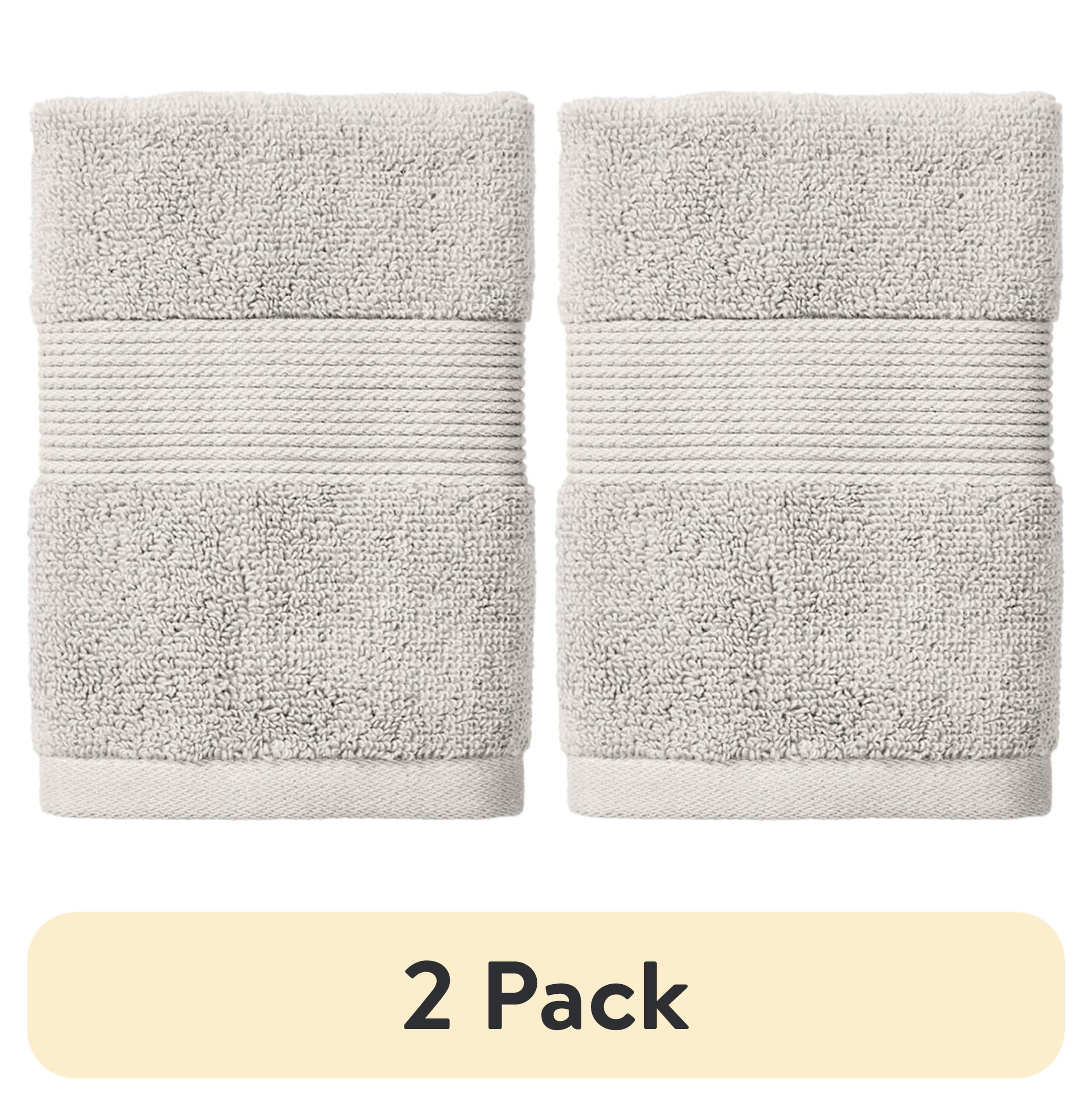 (2 pack) Better Homes & Gardens Signature Soft Solid Washcloth, Soft Silver - Walmart.com