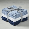 thumbnail image 1 of Better Homes & Gardens Signature Soft Textured 6 Piece Washcloth, Blue/White, 1 of 7