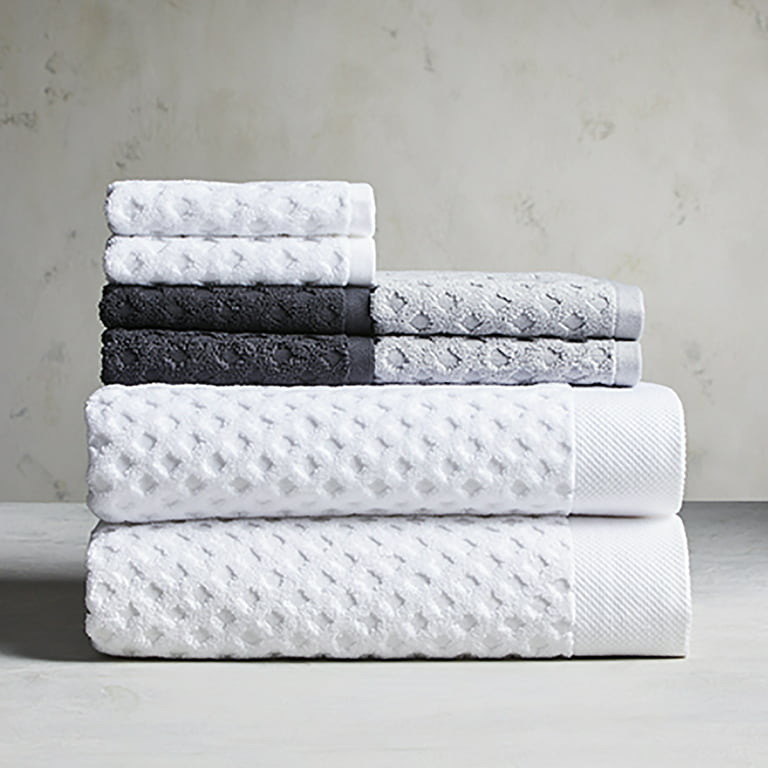 Better Homes & Gardens Signature Soft Textured 8 Piece Towel Set, Arctic  White