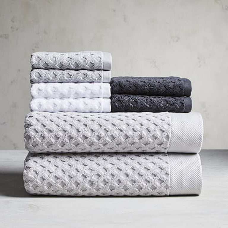 Better Homes Gardens Signature Soft Textured 8 Piece Towel Set Soft Silver Walmart