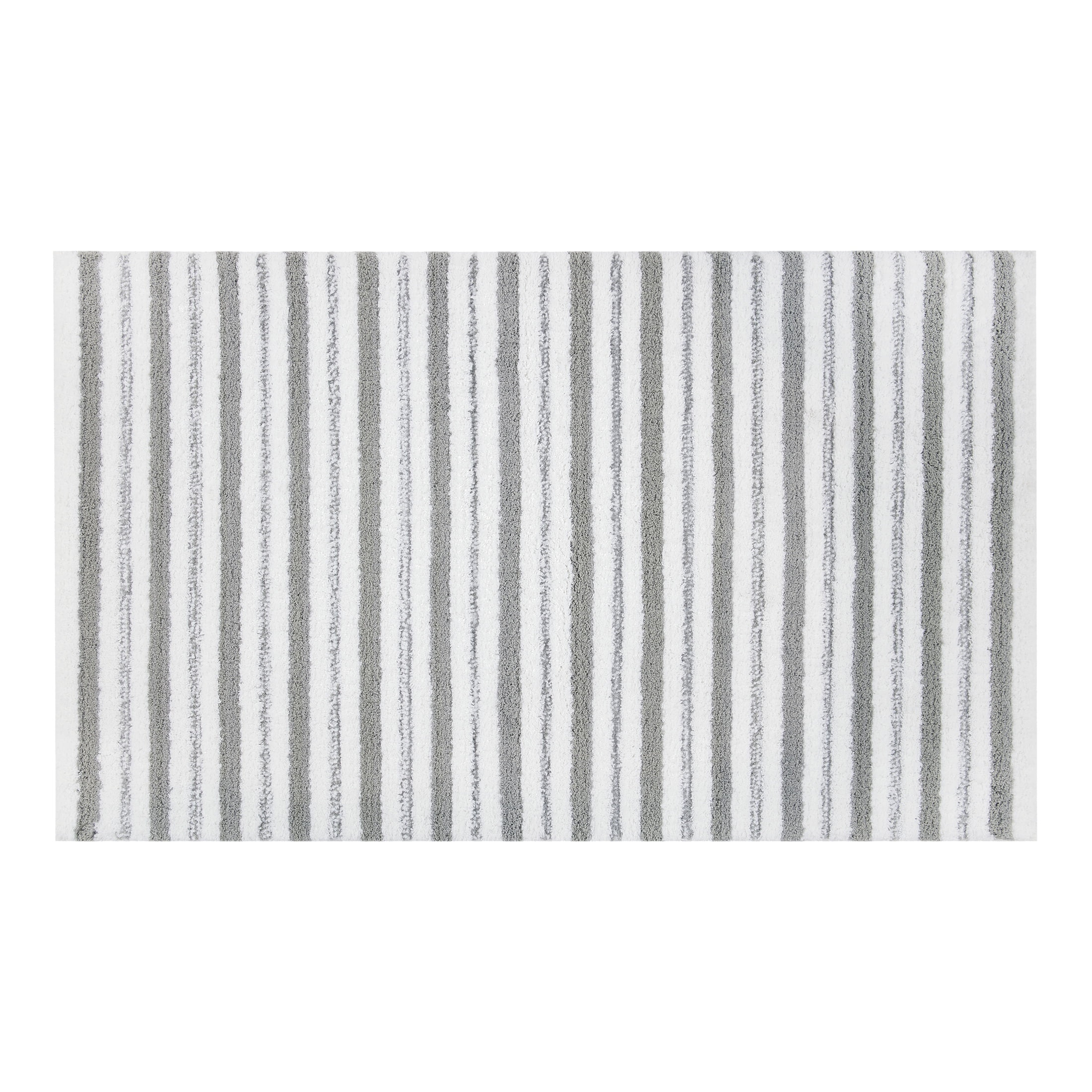 Better Homes & Gardens Signature Soft Tufted Stripe Bath Rug, Gray Flannel & White, 20" x 34" - Walmart.com