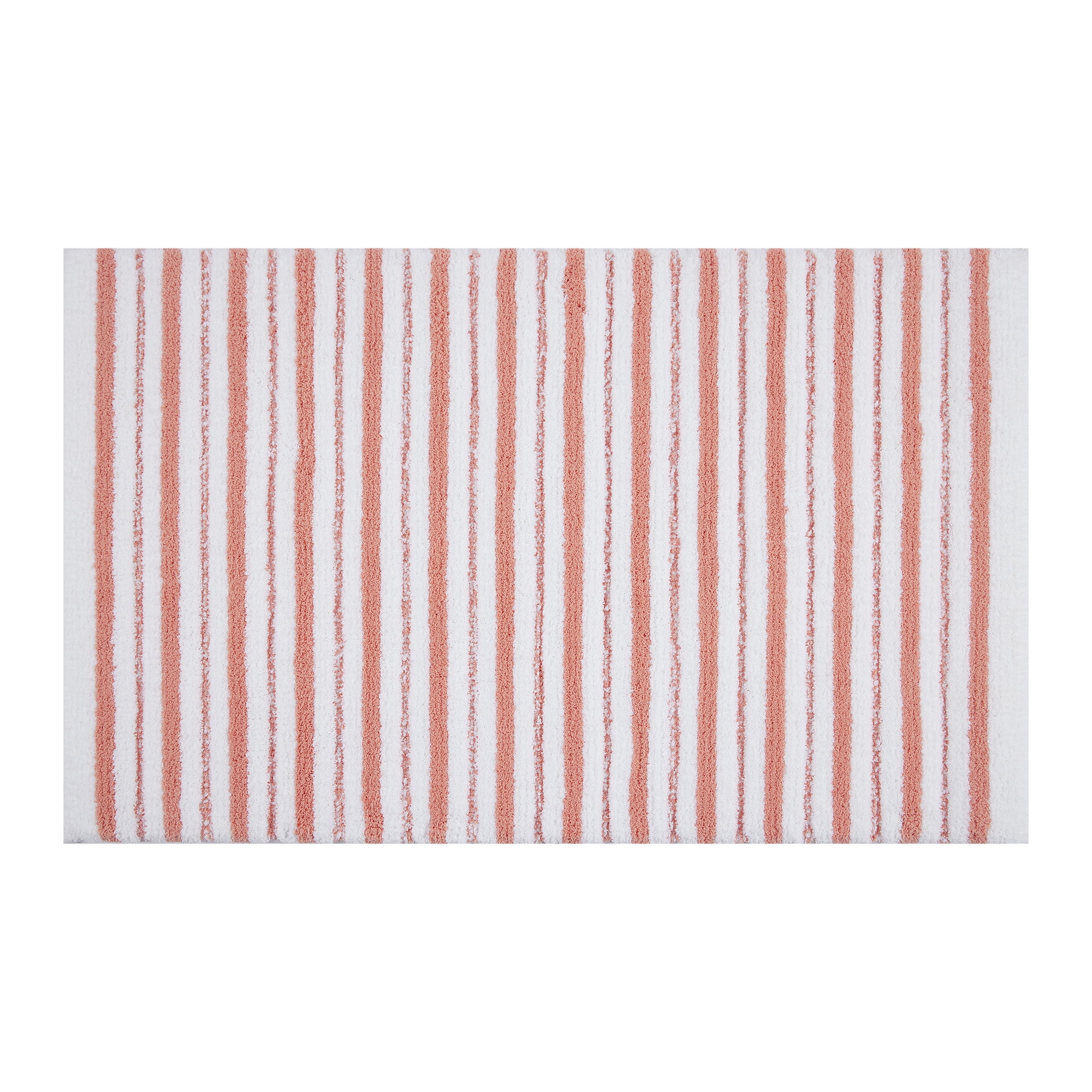 Better Homes & Gardens Signature Soft Tufted Stripe Bath Rug, Old Rose & White, 20" x 34"