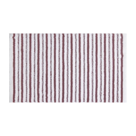 Better Homes & Gardens Signature Soft Tufted Stripe Bath Rug, Violet Gem & White, 20" x 34"