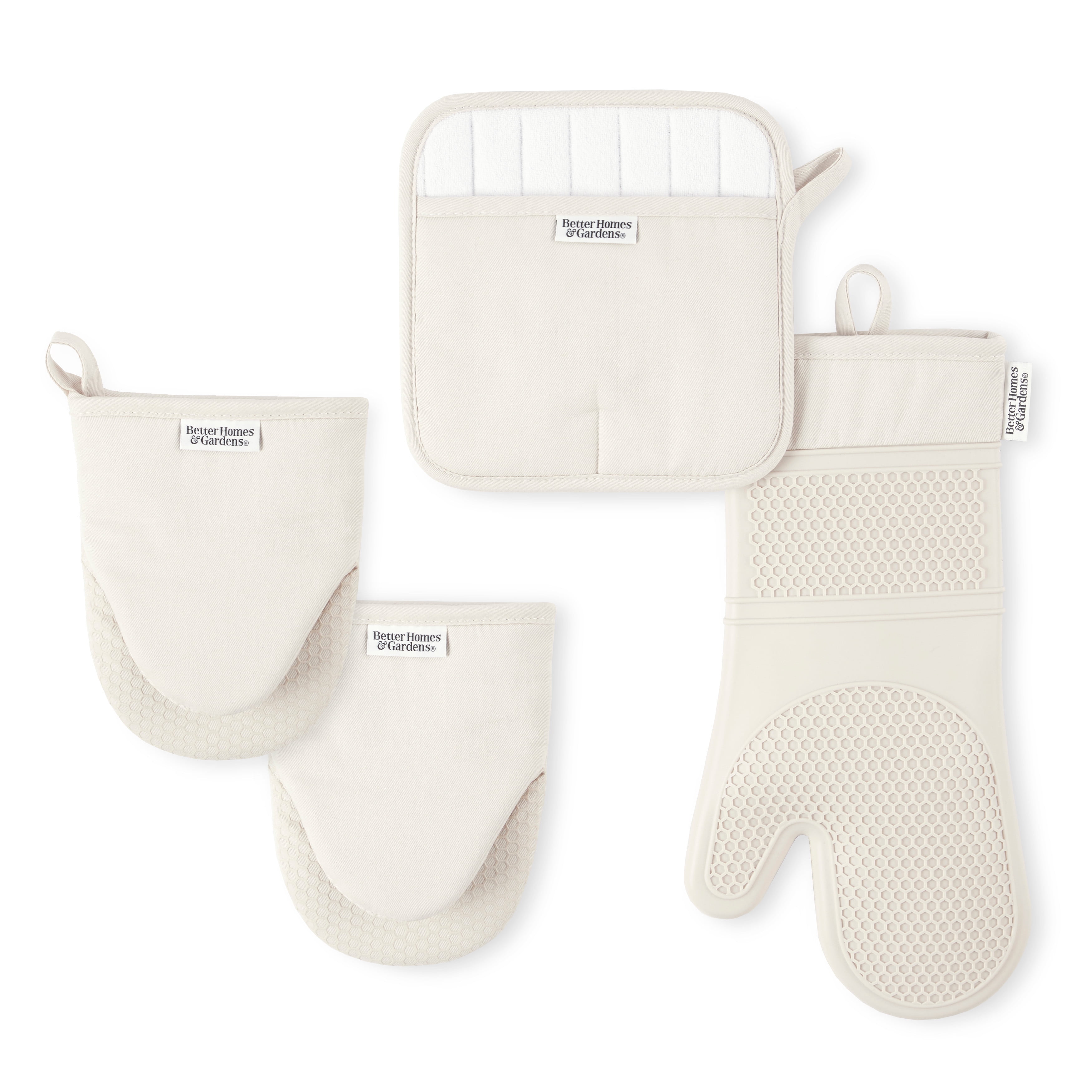 Better Homes & Gardens 4-Piece Oven Mitt, Potholder & Mini Mitt Set, Beige - Walmart.com