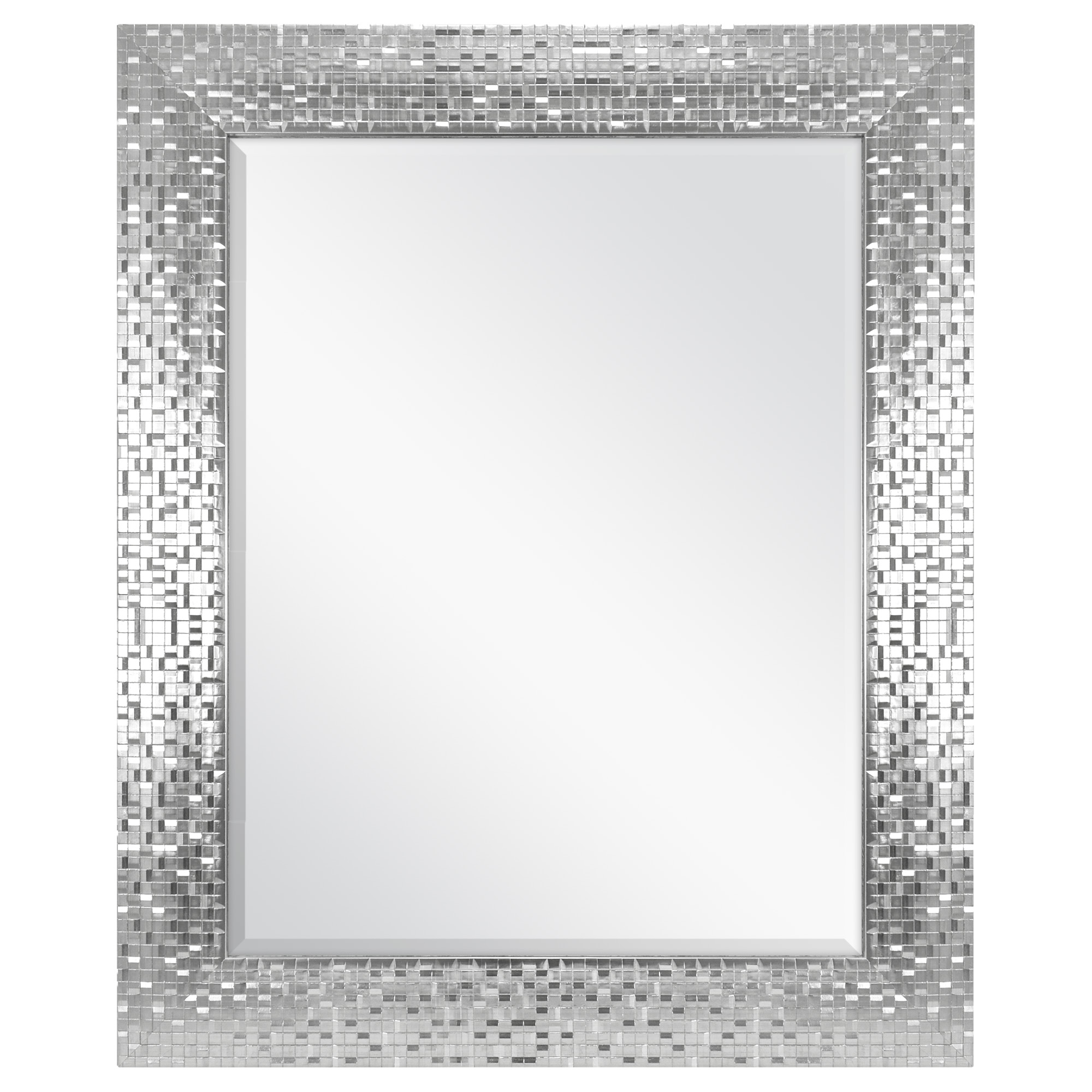 Better Homes & Gardens Silver Glam Mosaic Tile Wall Mirror, 23x28 Inch - image 1 of 7