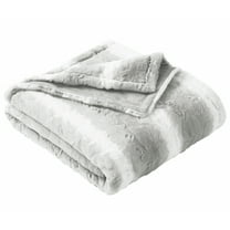 Better Homes & Gardens Silver Ombre Faux Fur Throw, 50" x 72", Adult/Teen