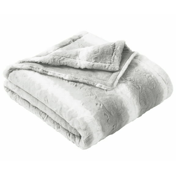 Better Homes & Gardens Silver Ombre Faux Fur Throw, 50" x 72", Adult/Teen