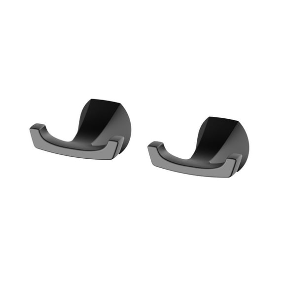 Better Homes & Gardens Simple Flare Colleciton Zinc Alloy  Robe Hook 2 Pack Matte Black