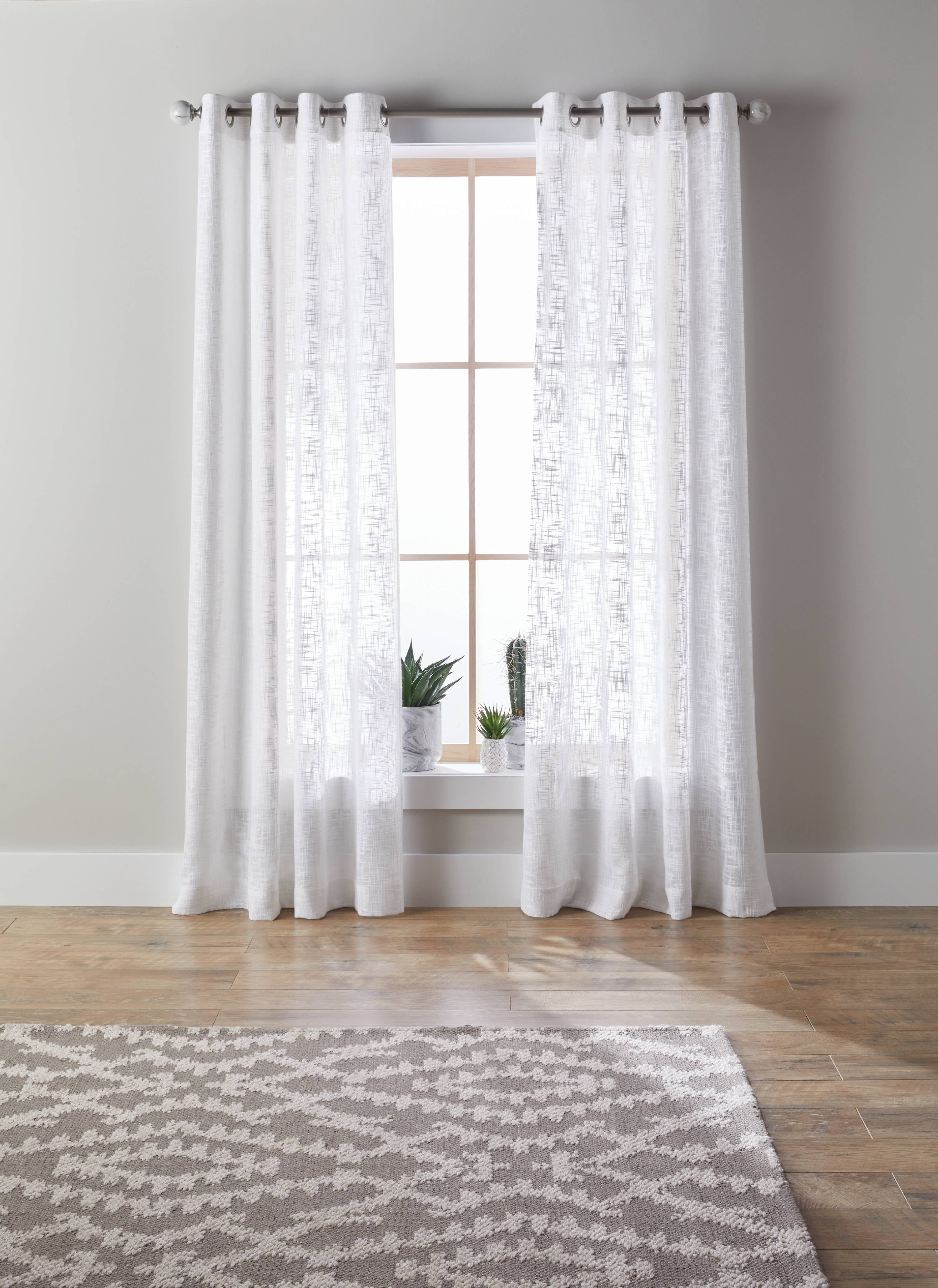 Better Homes & Gardens Slub Sheer Single Window Curtain Panel