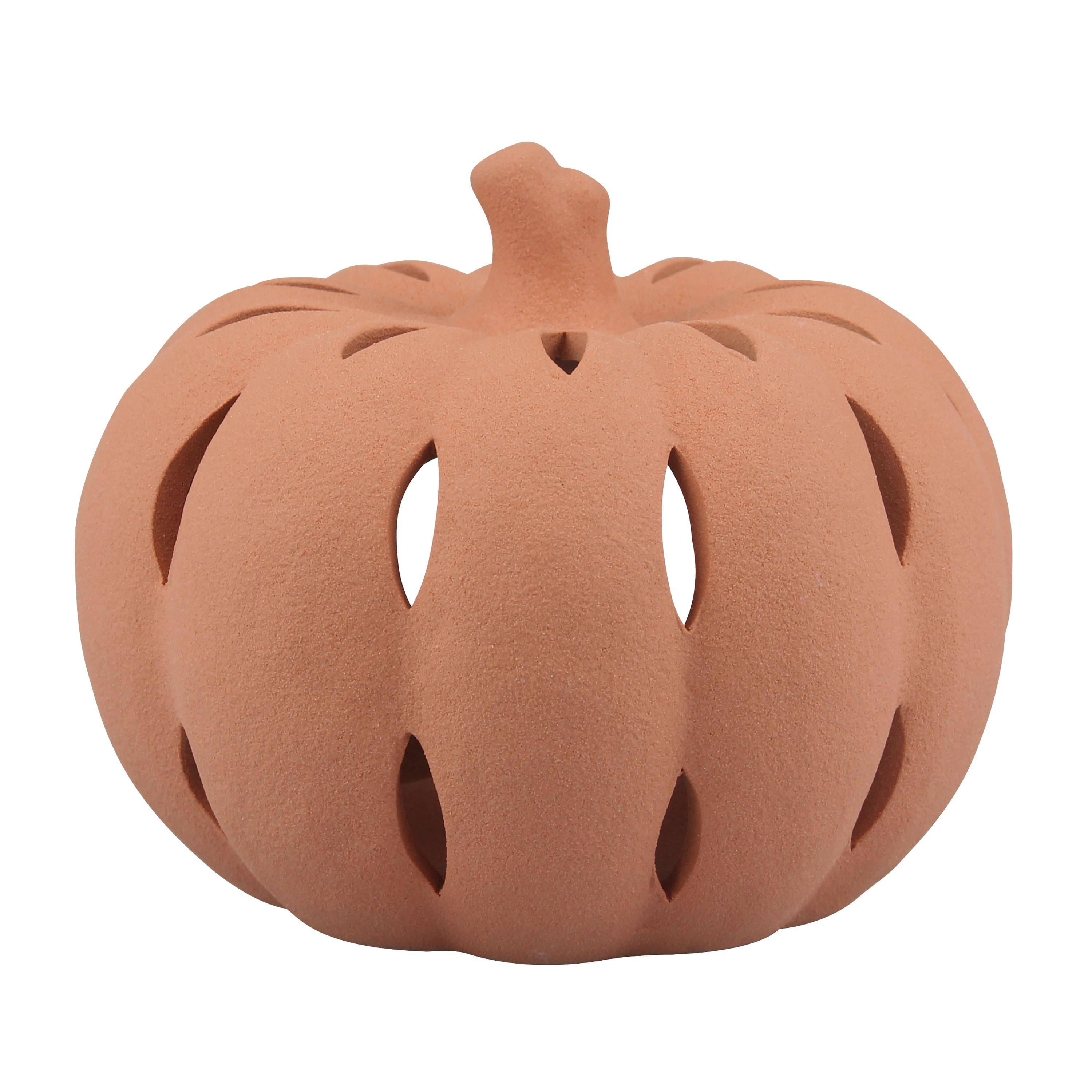 Better Homes & Gardens Small Flameless Pumpkin Candle Holder, Orange