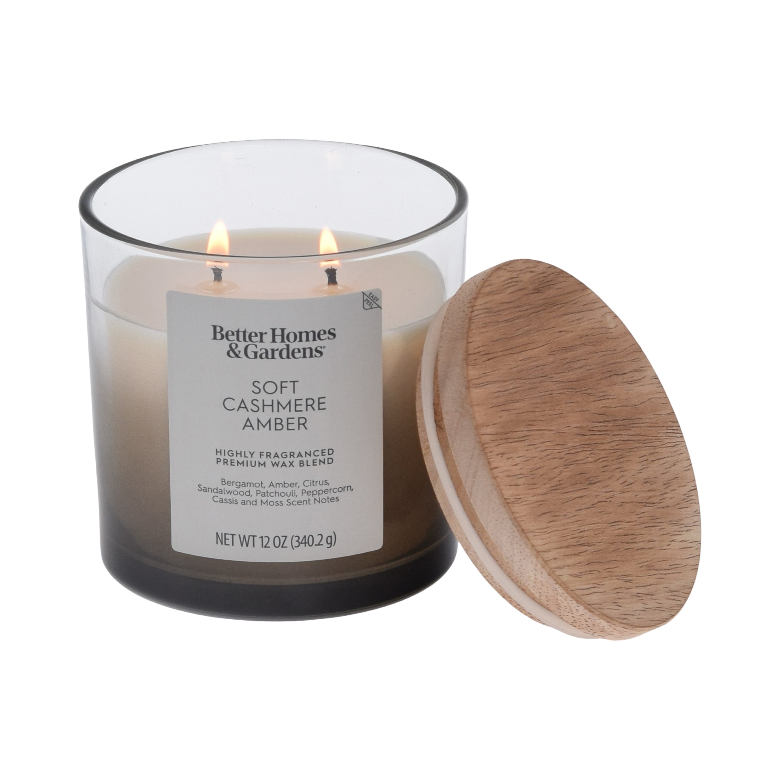 Better Homes and Gardens Soft Cashmere and Amber Scented 2-Wick Ombre Jar Candle 12oz.
