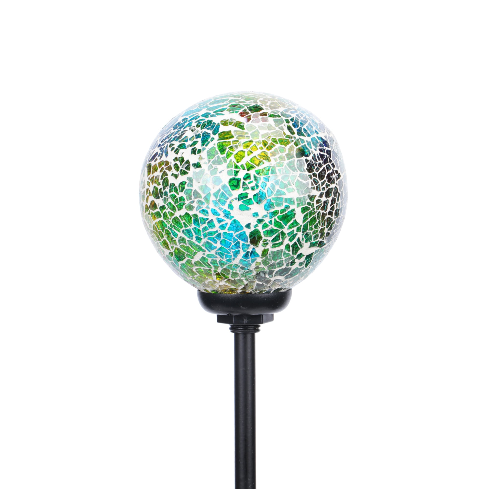 Better Homes & Gardens Solar Multi-color Glass & Metal Gazing Stake Light, 30” Height