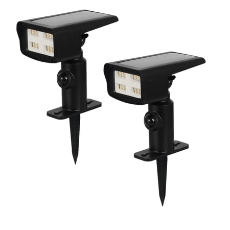 Better Homes & Gardens Solar Powered Path Light and LED Spot Light, Ground Stake or Mount (2-Pack)