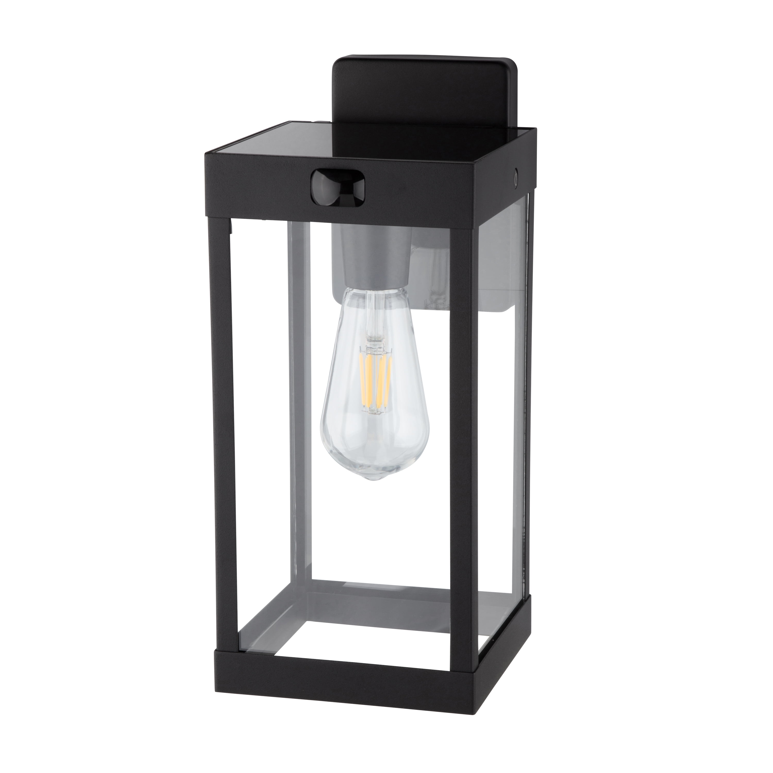 Better Homes & Gardens Solar Wall Mount LED Light, Motion Sensing, Black Metal and Glass, 200