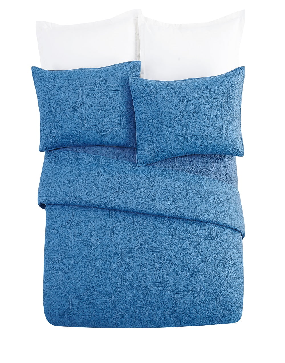 Better Homes & Gardens Solid Blue Chambray King Cotton Quilt