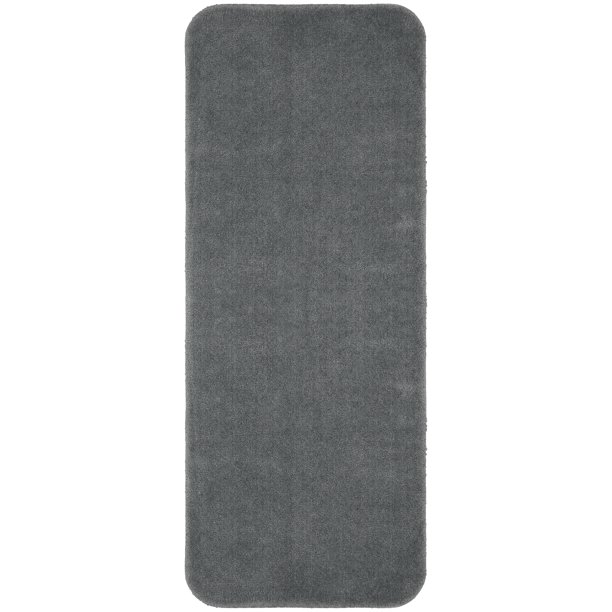 Better Homes & Gardens Solid Gray Nylon Bathroom Runner Rug, 24"x60