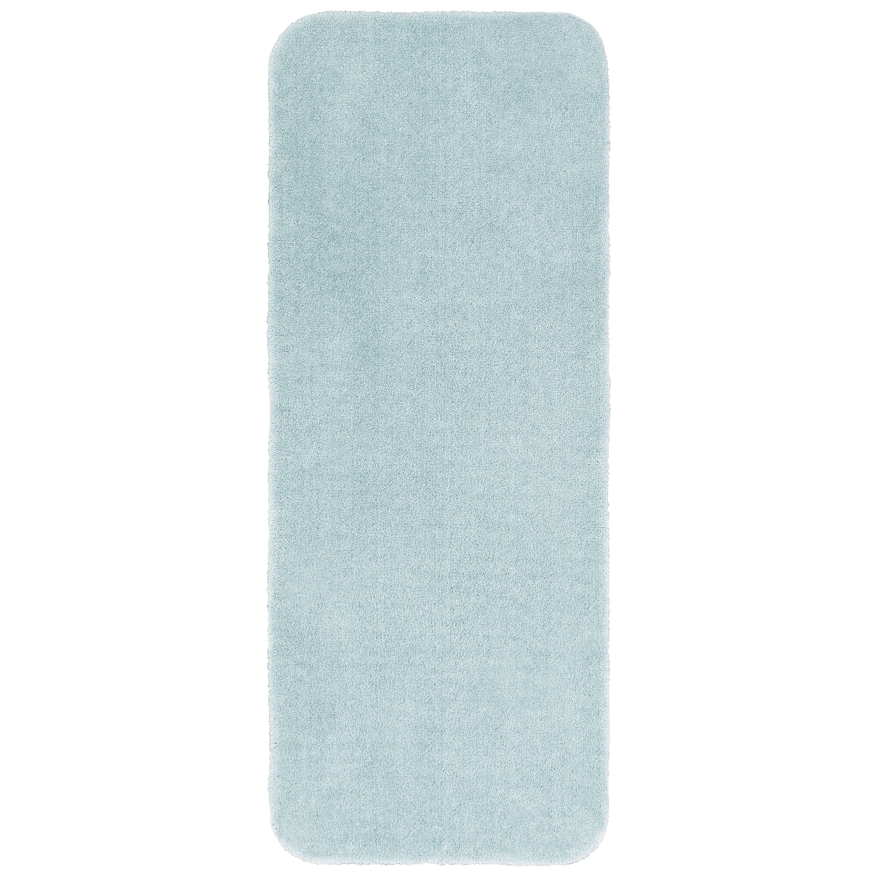 Better Homes & Gardens Solid Light Blue Nylon Indoor Bathroom Runner
