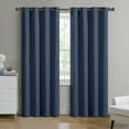 thumbnail image 1 of Better Homes & Gardens Solid Woven Textured Grommet Blackout Curtain Panel, 1-Piece, Blue, 50" W x 84" L, 1 of 8