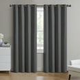 thumbnail image 1 of Better Homes & Gardens Solid Woven Textured Grommet Blackout Curtain Panel, 1-Piece, Gray, 50" W x 95" L, 1 of 8