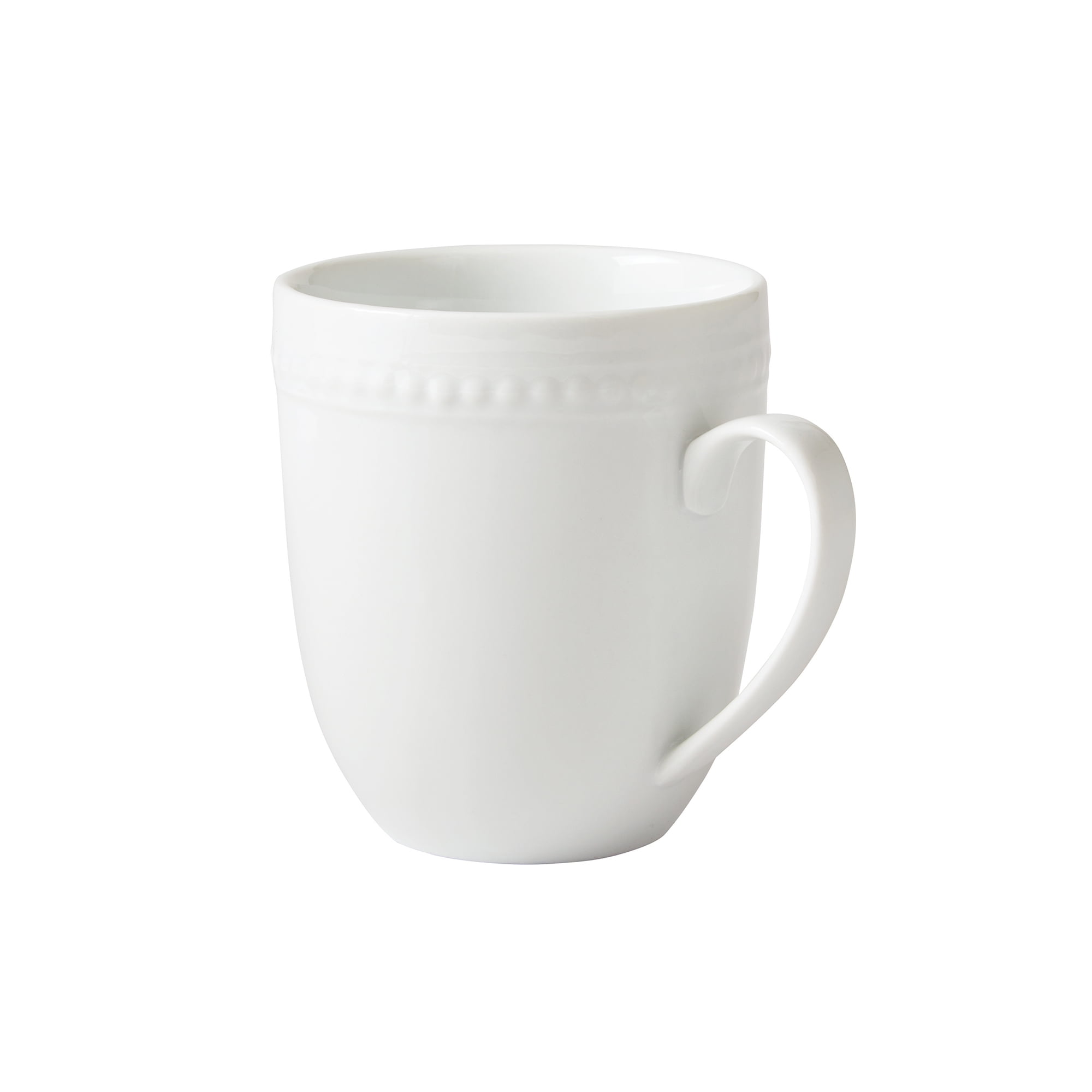 16 oz White Porcelain Tall Latte Mugs with Handles | Plum Grove