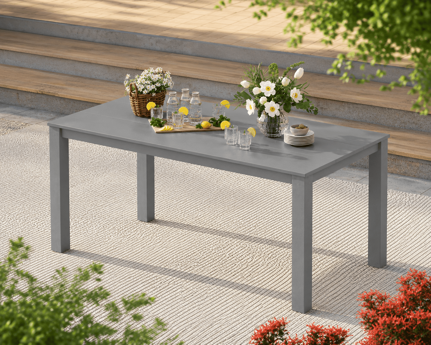 Better Homes & Gardens by POLYWOOD Southlake 34" x 64" Outdoor Dining Table in Slate Gray