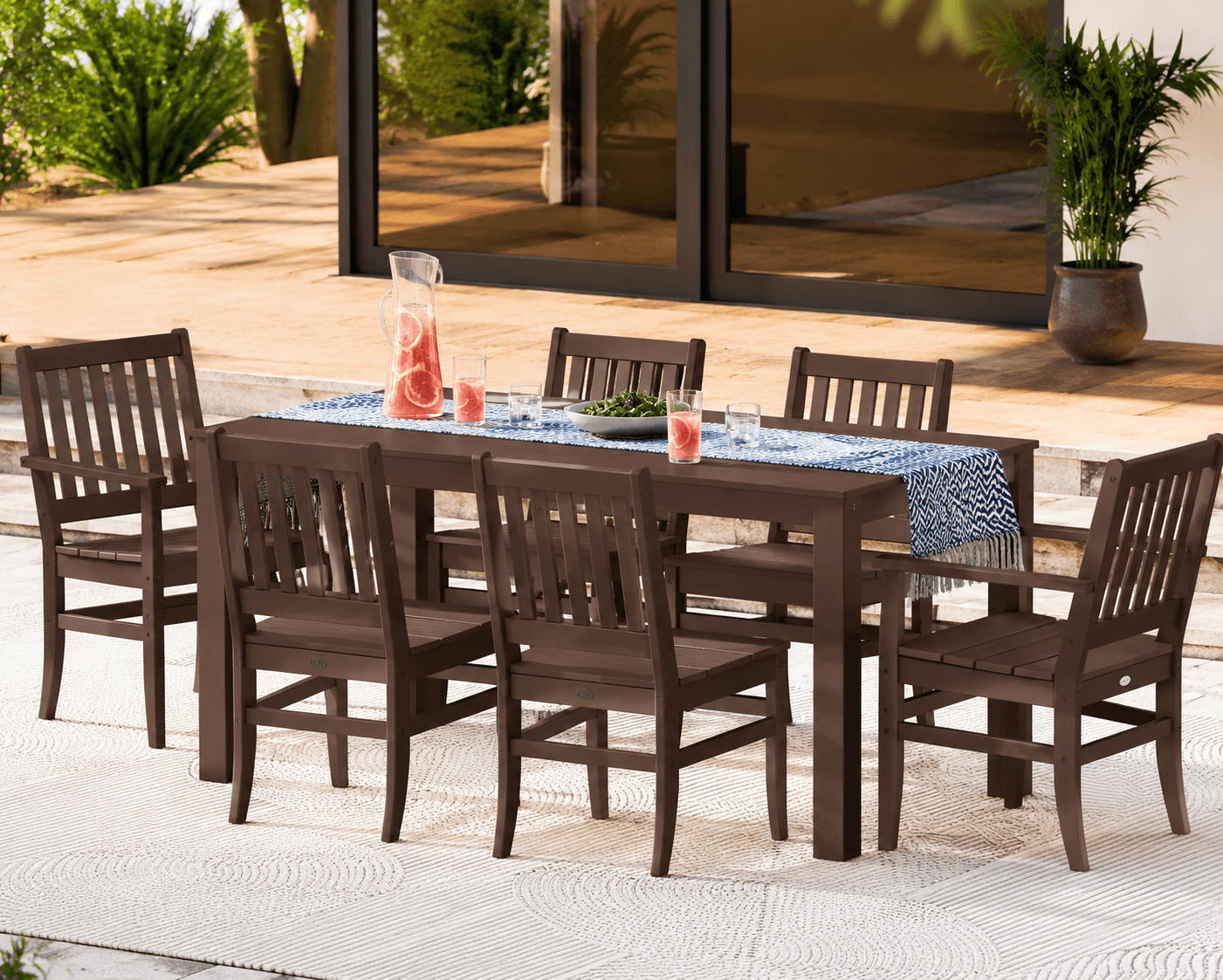 Better Homes & Gardens Southlake 7-Piece Outdoor Dining Set, Mahogany