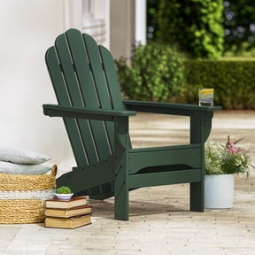 Better Homes & Gardens by POLYWOOD Southlake Outdoor Flowerback Adirondack Chair, All-Weather HDPE, Patio Seat, Green