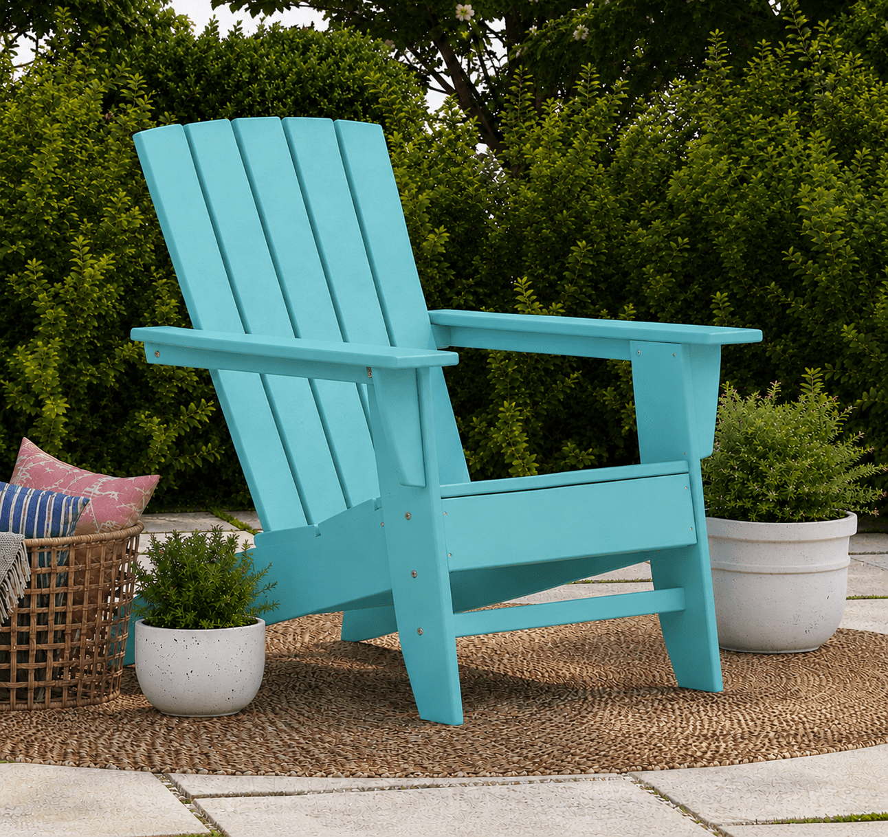 Better Homes & Gardens by POLYWOOD Southlake Outdoor Modern Adirondack Chair, All-Weather HDPE, Patio Seat, in Aruba