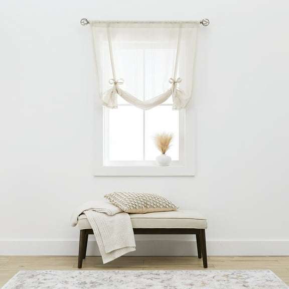 Better Homes & Gardens Specialty Stich Single Curtain Balloon Shade, Papyrus Beige, 42" W x 63" L