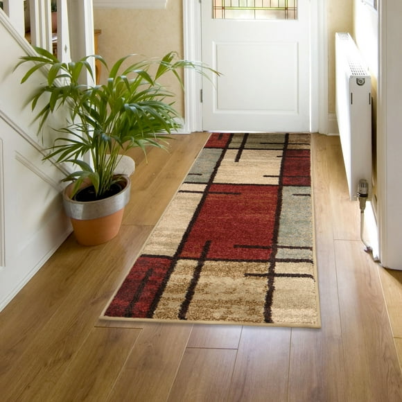 Better Homes & Gardens Spice Grid Area Rug, Red, 1'10" x 5' Runner