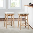 Better Homes & Gardens Springwood Barstool, Set of 2, Light Honey