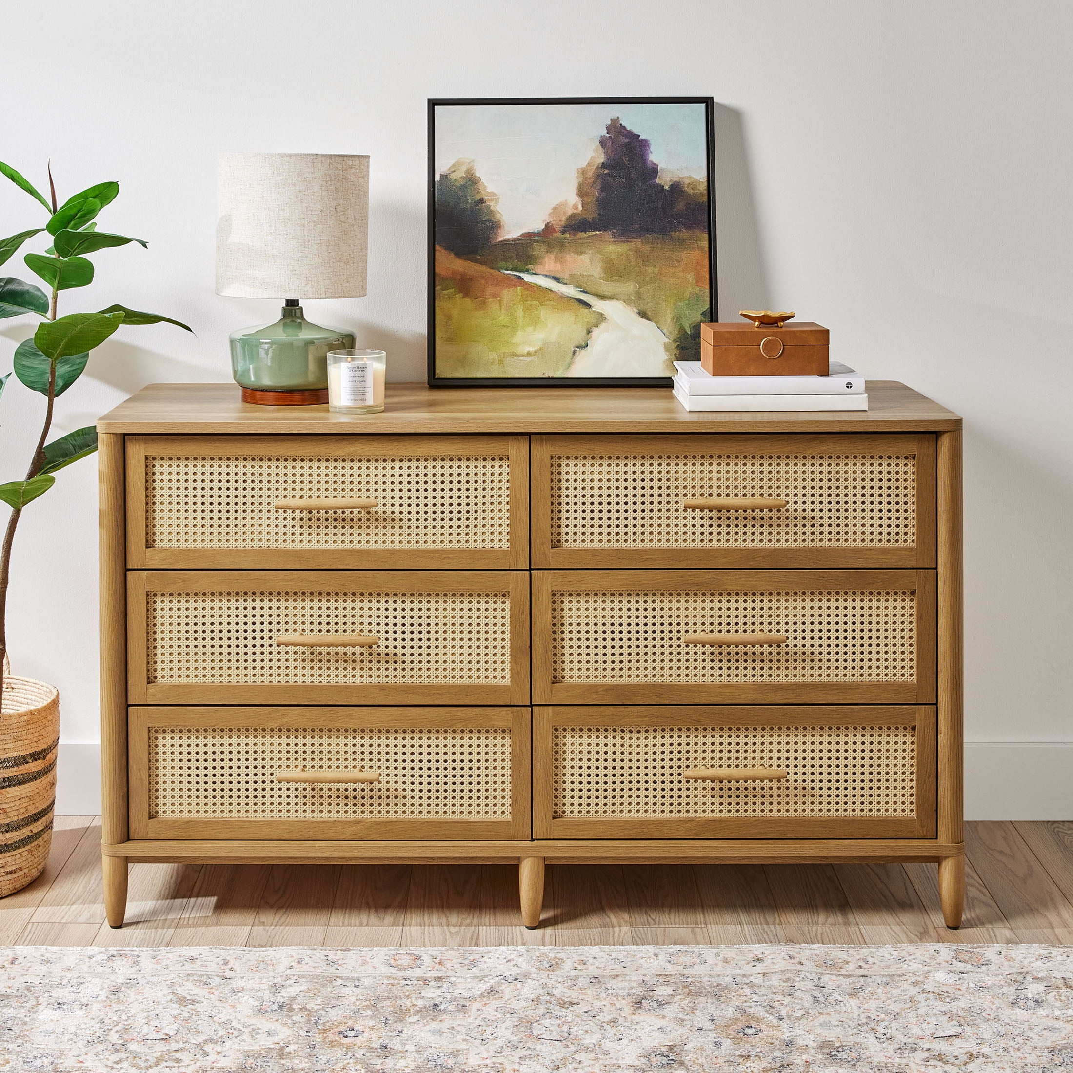 Better Homes Gardens Brandclub Better Homes Gardens Springwood Caning 6 Drawer Dresser Light Honey Finish