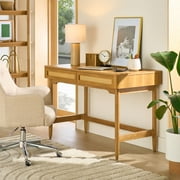 Better Homes & Gardens Springwood Caning Writing Desk, Light Honey Finish