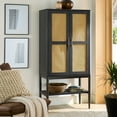 thumbnail image 1 of Better Homes & Gardens Springwood Caning Storage Accent Cabinet, Charcoal Finish, 1 of 11