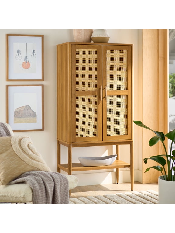 Springwood Storage Accent Cabinet, Light Honey Finish