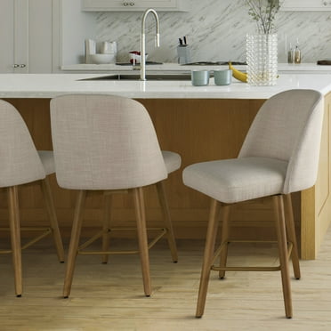 Better Homes & Gardens Springwood Swivel Barstool, Set of 2, Light Honey Finish