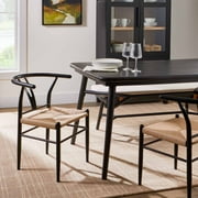 Better Homes & Gardens Springwood Wishbone Chair 2 Pack, Metal Base with Black Finish for Indoor