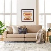 Better Homes & Gardens Springwood Wood Frame 83.46" Couch, Beige Velvet
