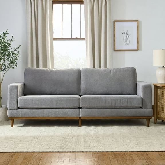 Better Homes & Gardens Springwood Wood Frame 83.46" Couch, Gray