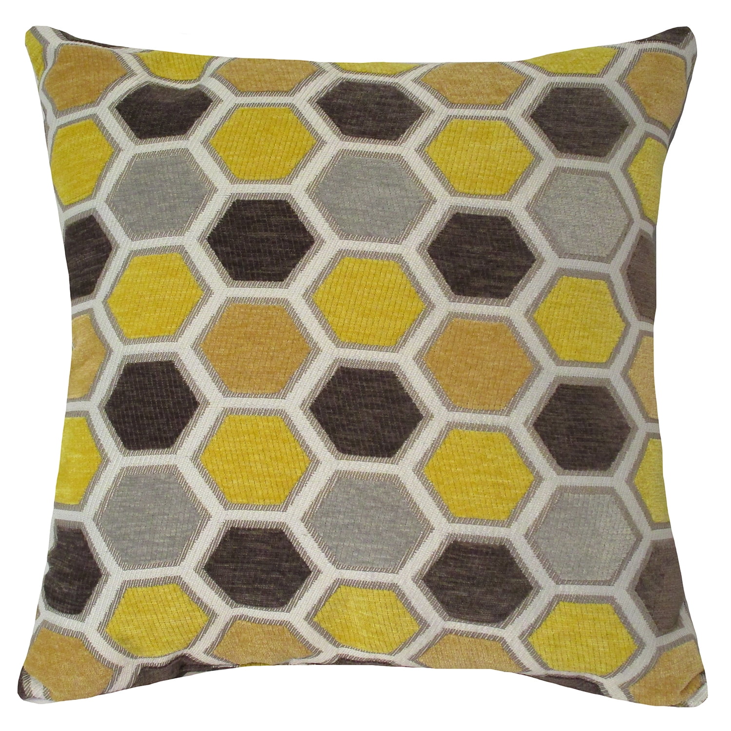 18 x 18 Square Accent Pillow, Printed Unique Quatrefoil Design, Polyester Filler, Brown, Orange, Yellow