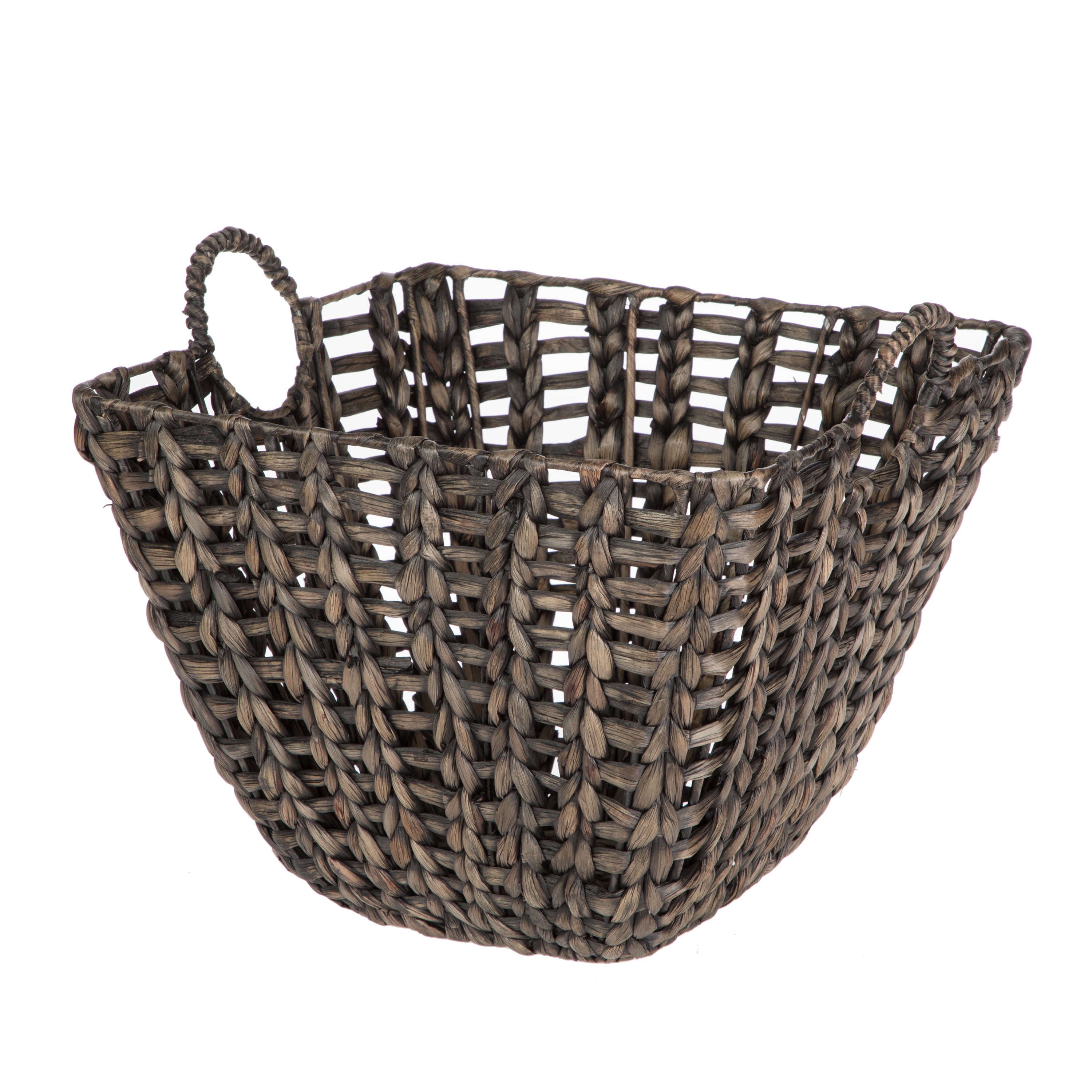 Better Homes & Gardens Square Natural Black Water Hyacinth Basket, Medium