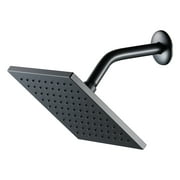 Better Homes & Gardens 1-Setting 8 in. Square Rain Showerhead in Matte Black