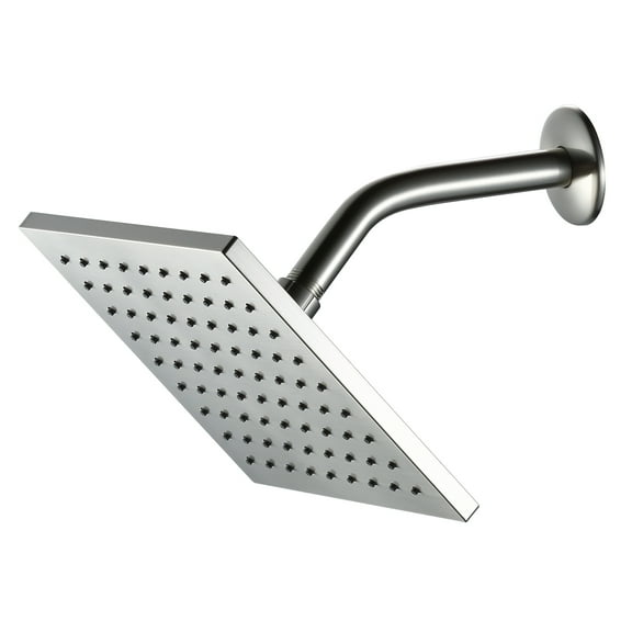 Better Homes & Gardens 1-Setting 8 in. Square Rain Showerhead in Brushed Nickel