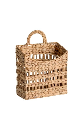 Water Hyacinth Square Hanging Basket with Handle, 14.2 in