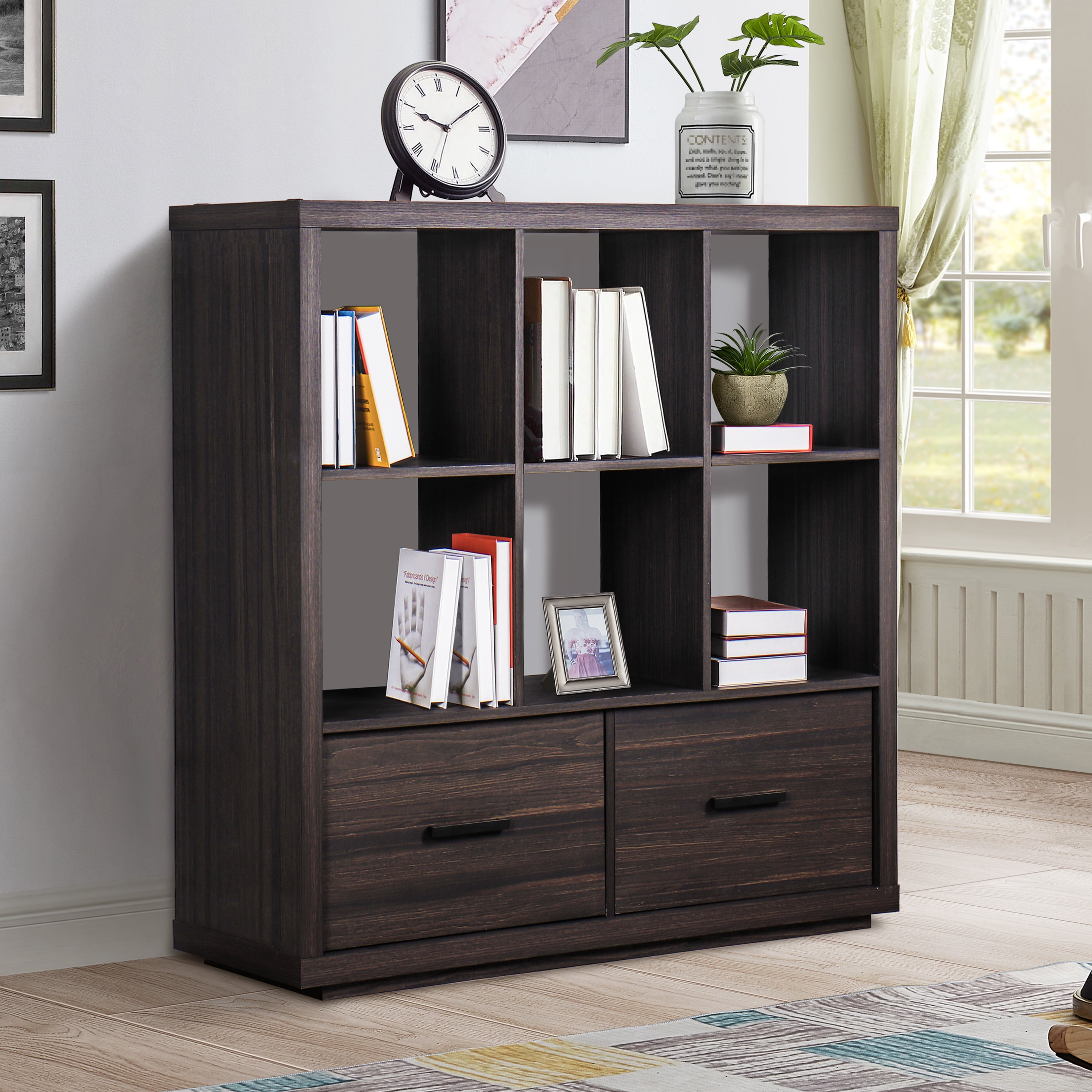 Better Homes Gardens Steele 6 Cube Storage Bookcase Organizer