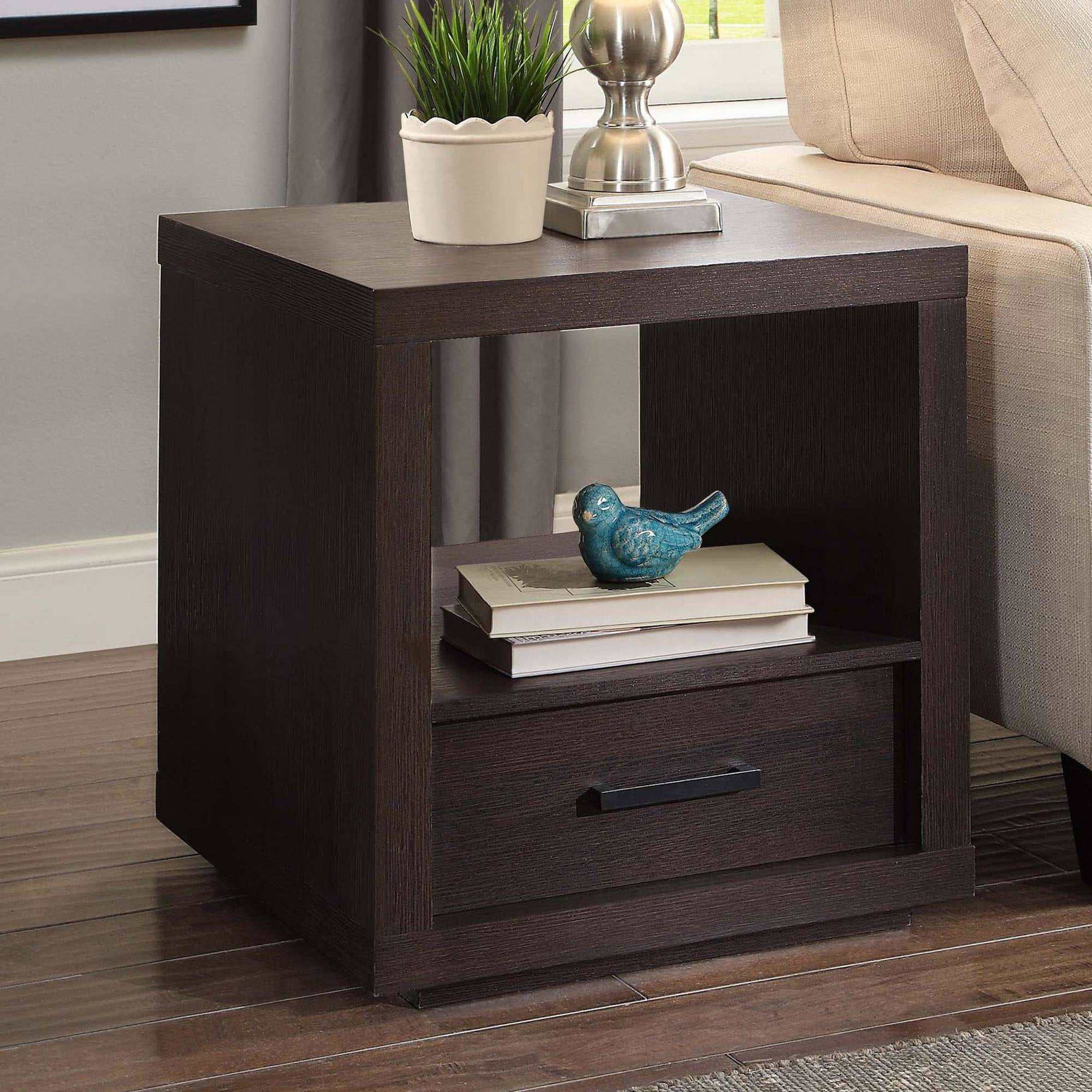 Better Homes & Gardens Steele End Table With Drawer, Espresso Finish - Walmart.com
